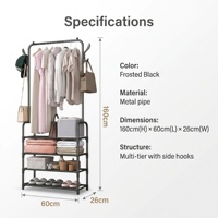 Porte-manteau mural en métal avec étagère à chaussures pour entrée de maison, rangement intérieur pour maison de location