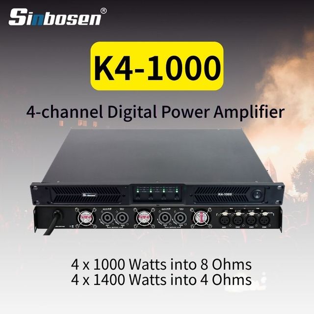 1000W 1U Class D Metal Shell Audio Power Amplifier Sound Speaker Audio 4 Channel Amplifier