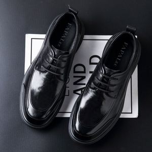 Chaussures en cuir pour hommes de haute qualité 2025, grande taille, bout carré, en cuir de vachette véritable, respirantes, légères, à lacets - Product Image 3