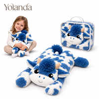 Peluche populaire et très vendue, adorable et personnalisée, en forme de vache ou de mouton, avec des billes de verre respirantes bleues, pour apaiser le sommeil des bébés