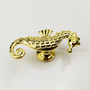 Gagang dan Kenop Furnitur Kuda Laut Modern dari Paduan Seng Warna Hitam Perak Emas Tua untuk Lemari Dapur, Lemari Pakaian, dan Kabinet - Product Image 3