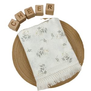 Algodón <span class=keywords><strong>de</strong></span> bambú bebé muselina waffle swaddle manta muselina swaddle mantas neutral 2023 bebé manta impresión personalizada muselina swaddle - Product Image 1