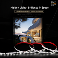 Bande lumineuse LED en cuivre 220V avec indice de protection IP20, options de température de couleur multiples pour usage résidentiel