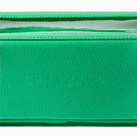 Mini trousse de maquillage de voyage en PVC transparent, petite, longue, rectangulaire, avec fenêtre transparente, sacs cosmétiques en PU