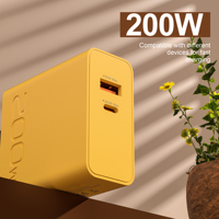 Chargeur mural GaN multi-ports avec logo personnalisé, chargeur rapide avec ports A+C, adaptateur de prise EU/US pour iPhone Samsung