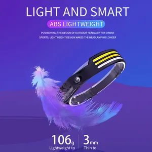 8 modalità 3 colori faro in Silicone lampada frontale ricaricabile Usb a 230 gradi Ipx4 lampada frontale impermeabile 660lm con sensore di movimento