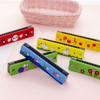 High Quality 16 Holes Kids Mouth Organ & Harmonica Cute Educational Toy Wood & Plastic Musical Instrument