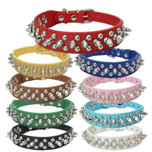 Collar de piel sintética con tachuelas para perro, accesorio de moda, suave, ajustable, con tachuelas, para exteriores - Product Image 2