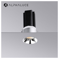 Downlight encastré LED COB rond noir 10W 18W 30W CRI97 36D DALI Dim 5 pouces GIMAL 95mm Dia 13cm Pièces SKD CFL 68 4000 K Certifié QC