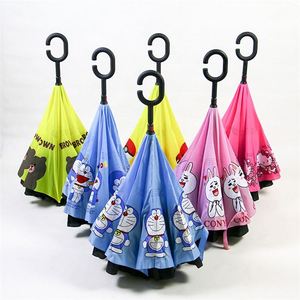 Paraguas de Viaje Compacto para Adultos con Mango Recto Invertido Personalizado de Fábrica, Varillas de Fibra de Vidrio para Regalos Empresariales - Product Image 2