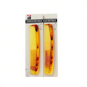Spazzola per Capelli Gialla con Strisce Marroni, Pettine Piatto per Capelli - Product Image 1