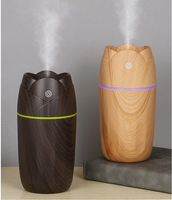 Diffuseur d'humidité d'air portable USB en forme de rose à grain de bois ultrasonique pour voiture, hôtel, maison et extérieur