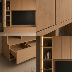 Mobile <span class=keywords><strong>TV</strong></span> <span class=keywords><strong>di</strong></span> Lusso in Noce Moderno ed Elegante |   Mobile <span class=keywords><strong>TV</strong></span> da Parete in Stile Italiano |   Mobile <span class=keywords><strong>TV</strong></span> in Legno Massello con Cassetti - Product Image 3