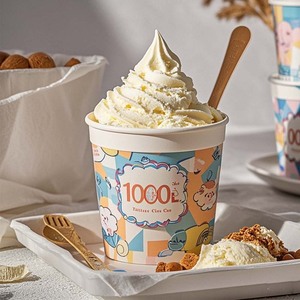 Custom Printed logo <b>Disposable</b> 4 oz 7oz 8oz 20oz 24oz 12oz Paper <b>Cup</b> for Ice Cream Yogurt <b>Cups</b> Wholesale Dessert Bowl With Lid - Product Image 1