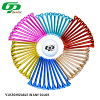 Tees de golf électro-plaqués couleur personnalisée, 4 tailles (42mm-83mm), surface brillante, résistants à l'usure et aux dommages, en plastique GP-T078