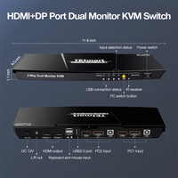 Conmutador KVM TESmart HDMI DP, Monitor Dual 2x2, 2 Puertos, 4k 60Hz con Emuladores EDID, USB 2.0, Audio L/R, para Trabajo Híbrido en Casa y Oficina