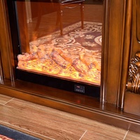 Cheminée en bois massif antique la plus vendue avec insert à simulation de flamme