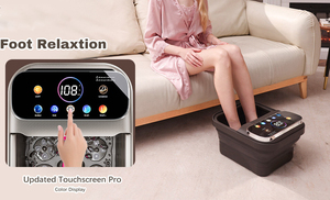 Masseur de pieds électrique portable multifonctionnel avec cordon, fonction de chauffage par bulles, lumière rouge, contrôle de la minuterie, marque OEM gratuite - Product Image 3
