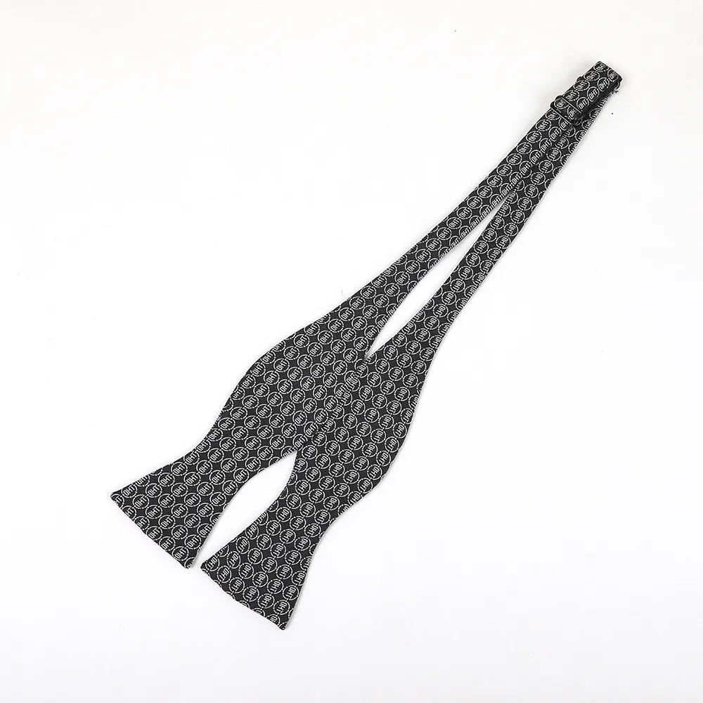 Factory ODM Adjustable Button Straps Black White Logo Print Custom OPERATION HAT TRICK OHT Design Self Tie Bowties