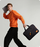 Sac pour ordinateur portable en nylon et polyester imperméable, écologique, simple, avec logo personnalisé, 13-15,6 pouces, portable, pour les voyages et les affaires, vente en gros