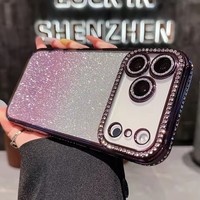 Placage de luxe diamant strass paillettes étui pour iphone 17 Air 16 15 14 13 12 11 Pro Max Bling doux mignon couverture en Silicone