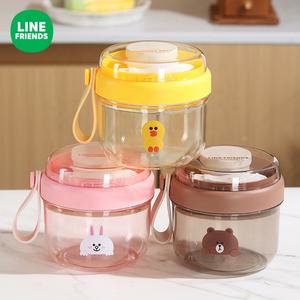 Tasse de yaourt à double peau ours brun de dessin animé tasse de petit-déjeuner portable pour étudiant adulte boisson directe pour salade de fruits à l'avoine - Product Image 2