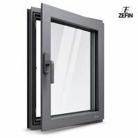 Fenêtre à battant en aluminium isolante, série 95, design moderne, triple vitrage, anti-insectes, rideau pliant