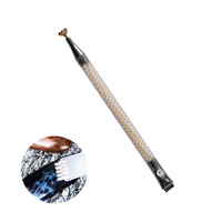 Stylo magnétique pour nail art à motif floral, avec tige métallique haut de gamme, aimant fleur de prunier, double usage 3D, double extrémité, pour motifs de marquage