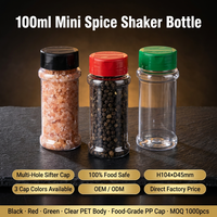 2026 Bouteilles de stockage d'épices rondes en plastique sans BPA de 7 oz avec couvercle à clapet double face, salière et moulin à sel