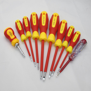 Jeu de tournevis magnétiques professionnels de qualité industrielle 10 en 1, kit d'outils isolés pour électriciens avec stylo détecteur de tension - Product Image 1