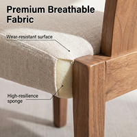 Chaises de salle à manger modernes du milieu du siècle, rembourrage en coton, dossier solide, cadre en bois dur, salon, chambre à coucher, utilisation hôtelière, imperméable, durable