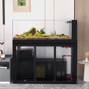 Aquarium 220L, réservoir <span class=keywords><strong>de</strong></span> récif en verre ultra-clair pour <span class=keywords><strong>eau</strong></span> salée, avec filtre <span class=keywords><strong>de</strong></span> fond, meuble <span class=keywords><strong>de</strong></span> base, paysage écologique marin - Product Image 1