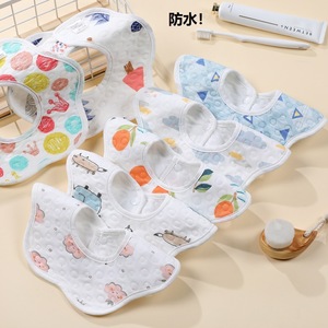 Baberos impermeables Carlota de 25x26cm con estampado de dibujos animados de algodón para bebés, accesorios para la alimentación del bebé - Product Image 1