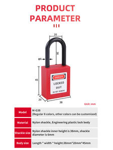 Candado de Seguridad Industrial QVAND de 38 mm con Grillete de Nylon, LOTO, Llave Igualada (<span class=keywords><strong>KA</strong></span>), Cumple con OSHA, No Conductor - Product Image 2