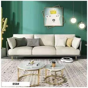 Đồ Nội Thất Gia Đình Ghế 3 Ghế Phòng Khách Hiện Đại Phòng Khách Ghế Sofa Vải Với Chân Gỗ