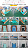 Sillón Flotante Inflable de Una Plaza con Tecnología Drop Stitch y Base de EVA Imitación Madera para Juegos Acuáticos al Aire Libre