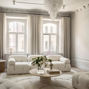 Tavolino <span class=keywords><strong>da</strong></span> salotto in pietra travertino bianco naturale contemporaneo <span class=keywords><strong>divano</strong></span> rotondo in pietra di lusso di lusso tavoli minimalisti di lusso - Product Image 5