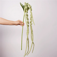 LO-85 125cm Cascade de faux fruits de l'amour et de baies en mousse, tige artificielle suspendue d'amarante et de baies pour la Saint-Valentin