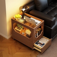 Neu Eingetroffener Massivholz Beistelltisch mit Offenem Stauraum für Wohnzimmer und Schlafzimmer ST6102 #