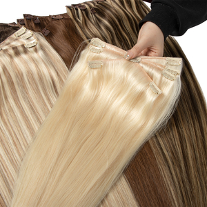 Extensiones de Cabello con Clip, Diseño 2026, Tejido Octopus, Cutícula Alineada, Cabello Virgen 100% <span class=keywords><strong>Humano</strong></span>, Doble Trama, 8 Piezas, Clip Invisible - Product Image 5