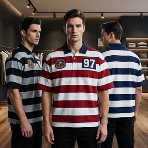 Camisa de Lona para Hombre, Manga Corta, Logotipo Bordado en la Parte Delantera, Patrón Personalizable, Tejido de Punto Transpirable de 180g, Ropa Casual - Product Image 3