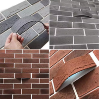 Carreaux muraux flexibles en argile, panneaux MCM à grain de montagne, carreaux de porcelaine flexibles, revêtement mural extérieur en pierre, carreaux flexibles imitation brique