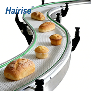 Hygiënische modulaire kunststofband spiraalvormige transportband met 90 graden bocht ° /180 °   Draait voor diverse toepassingen - Product Image 1