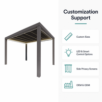Pergola électrique à lames orientables en aluminium pour extérieur, auvent de gazebo à lame inclinable automatique, abri intelligent imperméable contre la pluie pour villa, jardin, patio