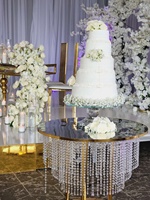 Kristall Kuchen Tisch Gold Design Edelstahl Luxus Neue Hochzeit Metall Moderne Hotel möbel Aluminium Gartenmöbel 1St