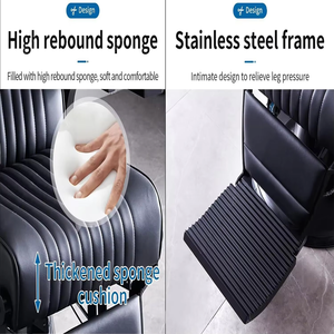 Sillón de <span class=keywords><strong>Barber</strong></span>ía Negro y Dorado para Hombre - Product Image 4