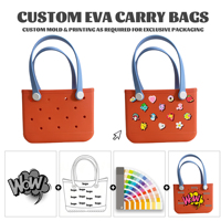 Sac fourre-tout décontracté unisexe en EVA personnalisable, design color-block, ouverture supérieure, doubles bretelles, décoration ajourée, grande capacité