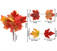 Feuilles d'érable artificielles en soie écologiques, fausses branches de feuillage d'automne pour Thanksgiving, mariage, récolte, arrangement floral