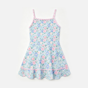 Robe d'été personnalisée pour filles, motif floral décontracté, avec nœuds, en coton et élasthanne, style princesse mignon, vente en gros pour boutiques, vêtements pour sœurs - Product Image 2