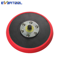 EVERTOOL Plaque de ponçage et de polissage en métal à 6 boulons, 5 pouces, rouge, en PU souple, sans trou, avec support auto-agrippant pour ponceuse orbitale aléatoire